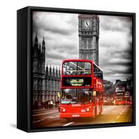 London Red Bus and Big Ben - City of London - UK - England - United Kingdom - Europe-Philippe Hugonnard-Framed Stretched Canvas