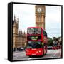 London Red Bus and Big Ben - City of London - UK - England - United Kingdom - Europe-Philippe Hugonnard-Framed Stretched Canvas