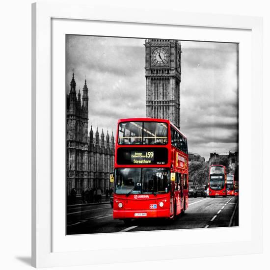 London Red Bus and Big Ben - City of London - UK - England - United Kingdom - Europe-Philippe Hugonnard-Framed Photographic Print