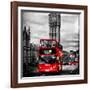 London Red Bus and Big Ben - City of London - UK - England - United Kingdom - Europe-Philippe Hugonnard-Framed Photographic Print