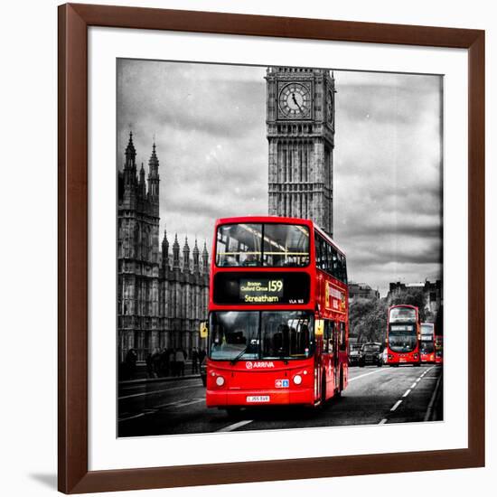 London Red Bus and Big Ben - City of London - UK - England - United Kingdom - Europe-Philippe Hugonnard-Framed Photographic Print