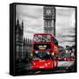 London Red Bus and Big Ben - City of London - UK - England - United Kingdom - Europe-Philippe Hugonnard-Framed Stretched Canvas