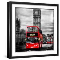 London Red Bus and Big Ben - City of London - UK - England - United Kingdom - Europe-Philippe Hugonnard-Framed Photographic Print