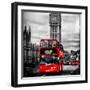 London Red Bus and Big Ben - City of London - UK - England - United Kingdom - Europe-Philippe Hugonnard-Framed Photographic Print