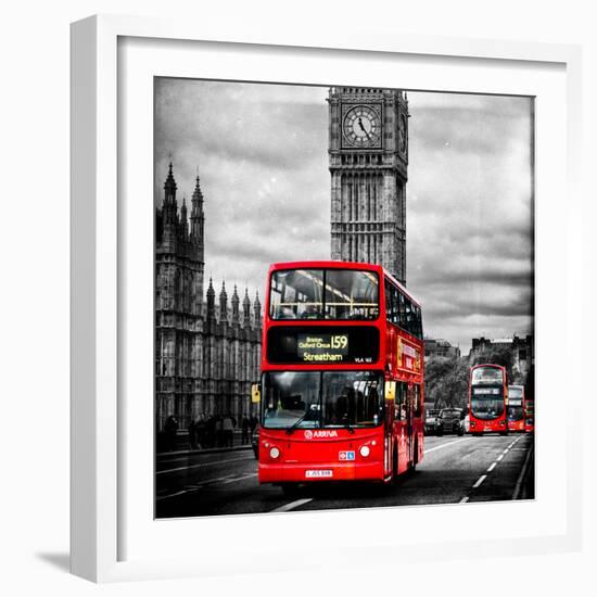 London Red Bus and Big Ben - City of London - UK - England - United Kingdom - Europe-Philippe Hugonnard-Framed Photographic Print