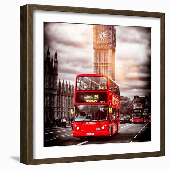 London Red Bus and Big Ben - City of London - UK - England - United Kingdom - Europe-Philippe Hugonnard-Framed Photographic Print