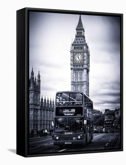 London Red Bus and Big Ben - City of London - UK - England - United Kingdom - Europe-Philippe Hugonnard-Framed Stretched Canvas