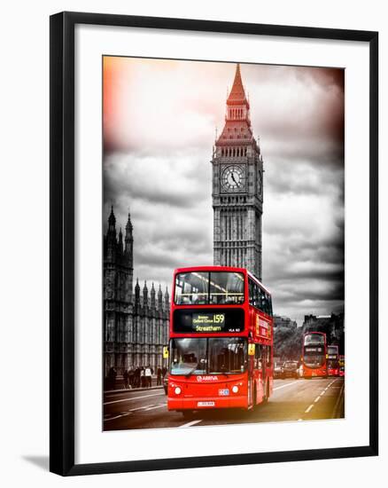 London Red Bus and Big Ben - City of London - UK - England - United Kingdom - Europe-Philippe Hugonnard-Framed Photographic Print