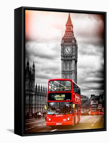 London Red Bus and Big Ben - City of London - UK - England - United Kingdom - Europe-Philippe Hugonnard-Framed Stretched Canvas