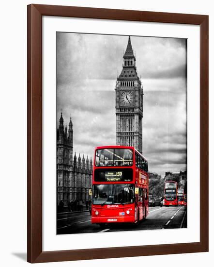 London Red Bus and Big Ben - City of London - UK - England - United Kingdom - Europe-Philippe Hugonnard-Framed Photographic Print