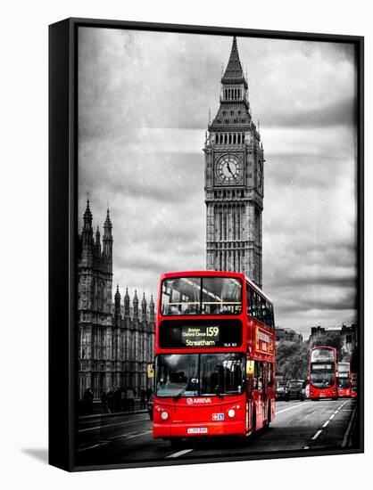 London Red Bus and Big Ben - City of London - UK - England - United Kingdom - Europe-Philippe Hugonnard-Framed Stretched Canvas