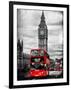 London Red Bus and Big Ben - City of London - UK - England - United Kingdom - Europe-Philippe Hugonnard-Framed Photographic Print