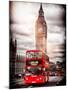 London Red Bus and Big Ben - City of London - UK - England - United Kingdom - Europe-Philippe Hugonnard-Mounted Premium Photographic Print