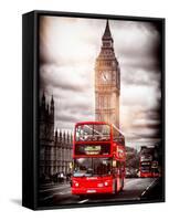 London Red Bus and Big Ben - City of London - UK - England - United Kingdom - Europe-Philippe Hugonnard-Framed Stretched Canvas