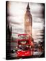 London Red Bus and Big Ben - City of London - UK - England - United Kingdom - Europe-Philippe Hugonnard-Stretched Canvas