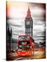 London Red Bus and Big Ben - City of London - UK - England - United Kingdom - Europe-Philippe Hugonnard-Stretched Canvas