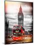 London Red Bus and Big Ben - City of London - UK - England - United Kingdom - Europe-Philippe Hugonnard-Mounted Premium Giclee Print