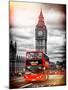 London Red Bus and Big Ben - City of London - UK - England - United Kingdom - Europe-Philippe Hugonnard-Mounted Art Print