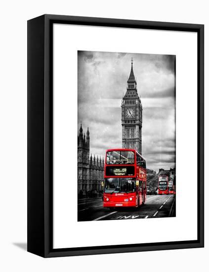 London Red Bus and Big Ben - City of London - UK - England - United Kingdom - Europe-Philippe Hugonnard-Framed Stretched Canvas