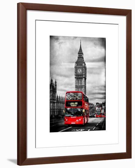 London Red Bus and Big Ben - City of London - UK - England - United Kingdom - Europe-Philippe Hugonnard-Framed Art Print