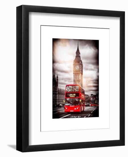 London Red Bus and Big Ben - City of London - UK - England - United Kingdom - Europe-Philippe Hugonnard-Framed Art Print