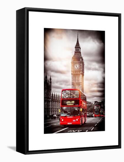London Red Bus and Big Ben - City of London - UK - England - United Kingdom - Europe-Philippe Hugonnard-Framed Stretched Canvas