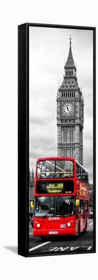 London Red Bus and Big Ben - London - UK - England - United Kingdom - Door Poster-Philippe Hugonnard-Framed Stretched Canvas