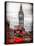 London Red Bus and Big Ben - London - UK - England - United Kingdom - Europe-Philippe Hugonnard-Framed Stretched Canvas