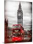 London Red Bus and Big Ben - London - UK - England - United Kingdom - Europe-Philippe Hugonnard-Mounted Photographic Print