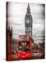 London Red Bus and Big Ben - London - UK - England - United Kingdom - Europe-Philippe Hugonnard-Stretched Canvas