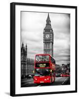 London Red Bus and Big Ben - London - UK - England - United Kingdom - Europe-Philippe Hugonnard-Framed Photographic Print