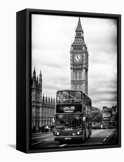 London Red Bus and Big Ben - London - UK - England - United Kingdom - Europe-Philippe Hugonnard-Framed Stretched Canvas