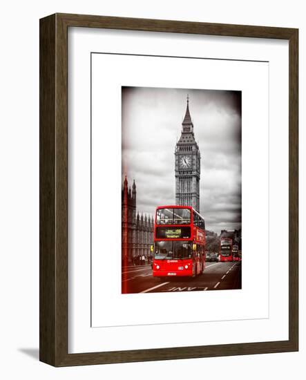 London Red Bus and Big Ben - London - UK - England - United Kingdom - Europe-Philippe Hugonnard-Framed Art Print