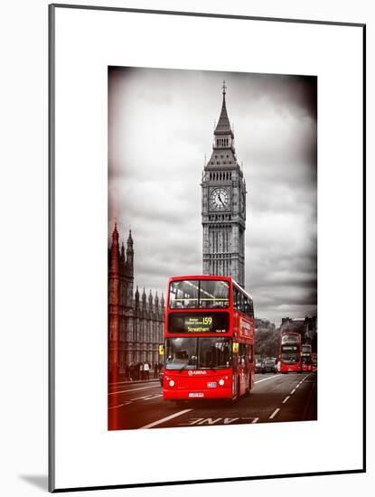 London Red Bus and Big Ben - London - UK - England - United Kingdom - Europe-Philippe Hugonnard-Mounted Art Print