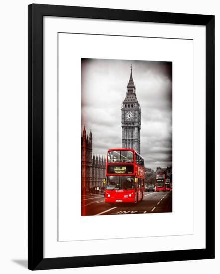 London Red Bus and Big Ben - London - UK - England - United Kingdom - Europe-Philippe Hugonnard-Framed Art Print