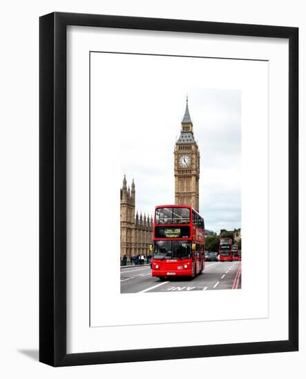 London Red Bus and Big Ben - London - UK - England - United Kingdom - Europe-Philippe Hugonnard-Framed Art Print