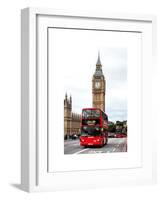 London Red Bus and Big Ben - London - UK - England - United Kingdom - Europe-Philippe Hugonnard-Framed Art Print