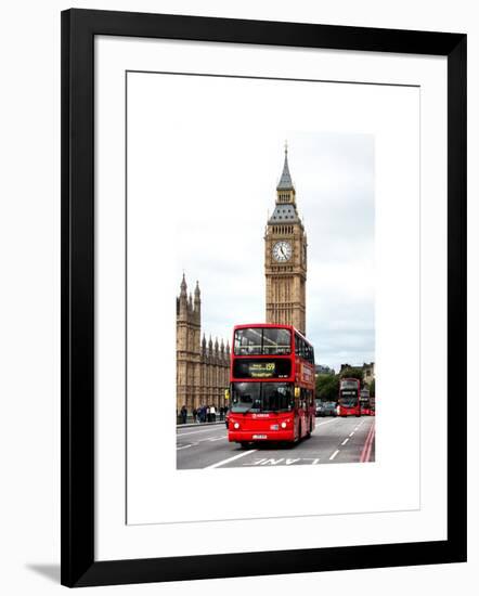 London Red Bus and Big Ben - London - UK - England - United Kingdom - Europe-Philippe Hugonnard-Framed Art Print