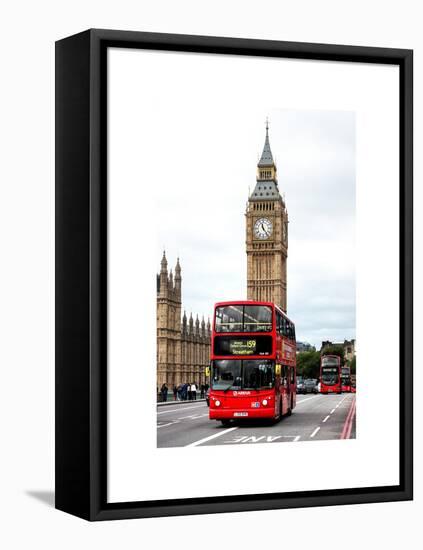 London Red Bus and Big Ben - London - UK - England - United Kingdom - Europe-Philippe Hugonnard-Framed Stretched Canvas