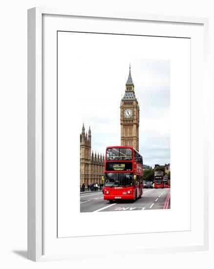 London Red Bus and Big Ben - London - UK - England - United Kingdom - Europe-Philippe Hugonnard-Framed Art Print