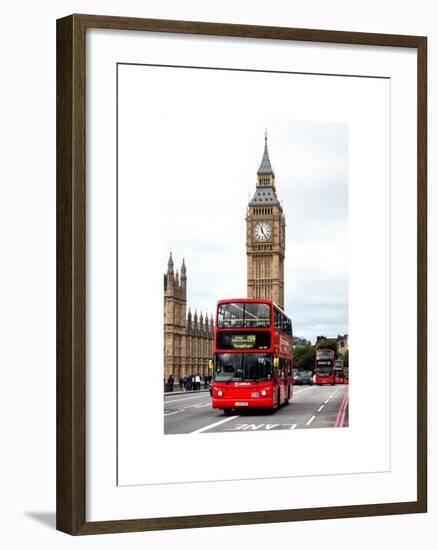 London Red Bus and Big Ben - London - UK - England - United Kingdom - Europe-Philippe Hugonnard-Framed Art Print