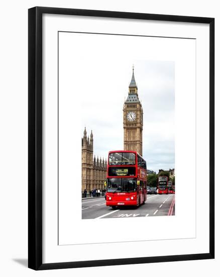 London Red Bus and Big Ben - London - UK - England - United Kingdom - Europe-Philippe Hugonnard-Framed Art Print