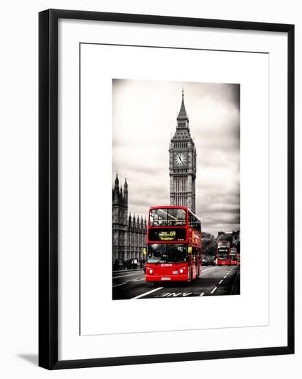 London Red Bus and Big Ben - London - UK - England - United Kingdom - Europe-Philippe Hugonnard-Framed Art Print