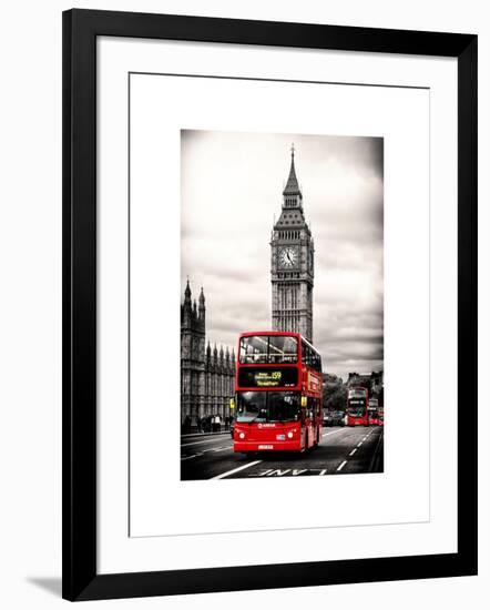 London Red Bus and Big Ben - London - UK - England - United Kingdom - Europe-Philippe Hugonnard-Framed Art Print