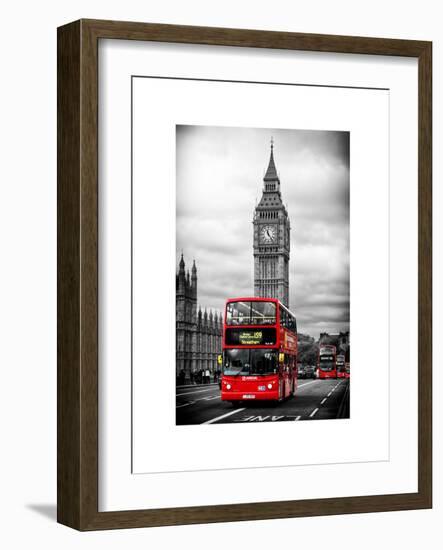 London Red Bus and Big Ben - London - UK - England - United Kingdom - Europe-Philippe Hugonnard-Framed Art Print