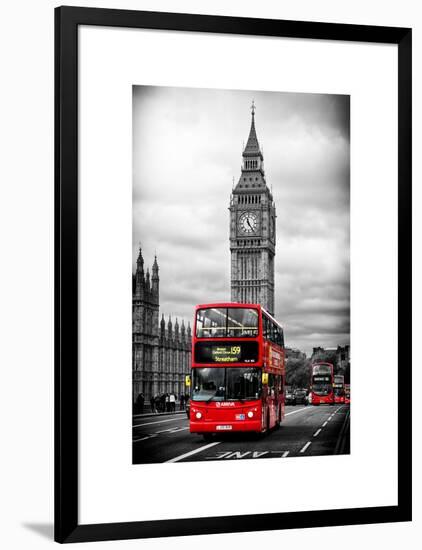 London Red Bus and Big Ben - London - UK - England - United Kingdom - Europe-Philippe Hugonnard-Framed Art Print