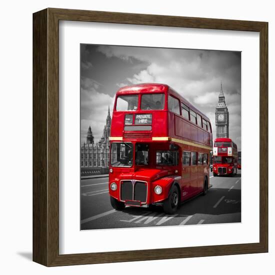 London Red Busses-Melanie Viola-Framed Art Print