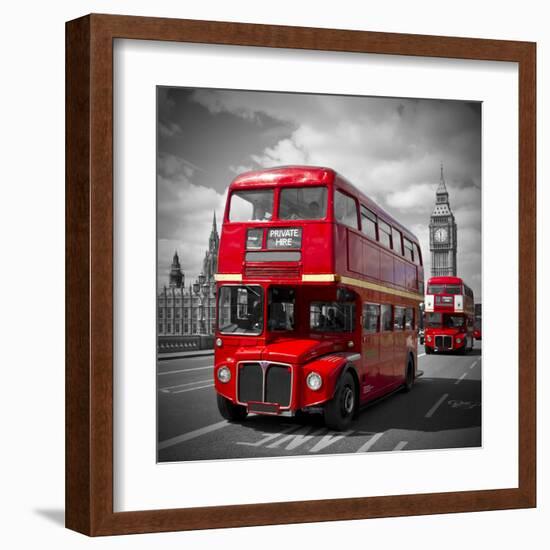 London Red Busses-Melanie Viola-Framed Art Print