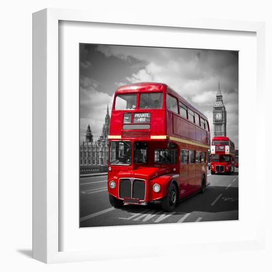 London Red Busses-Melanie Viola-Framed Art Print