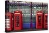 London Red Phone Boxes, Smithfield Market, London, England, United Kingdom, Europe-Mark Mawson-Stretched Canvas